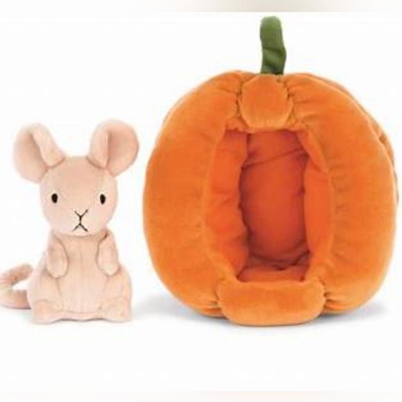 Jellycat Brambling Mouse in Pumpkin 6x6" Soft and Plush BNWT Authentic - Picture 3 of 6